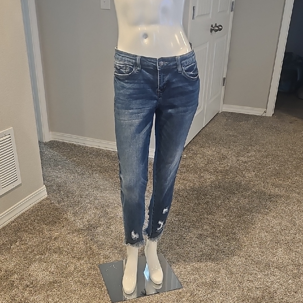 Women's Distressed Blue Jeans